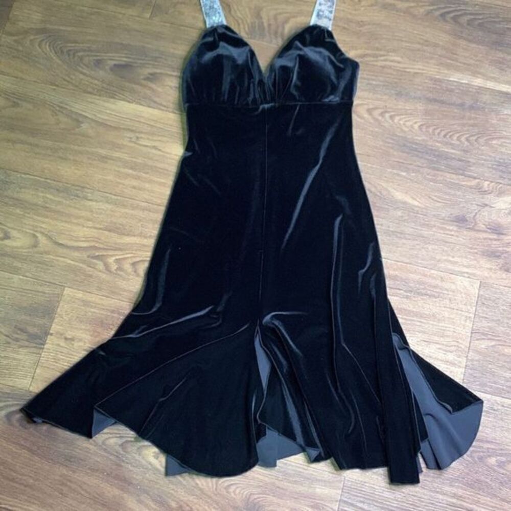 90s black‎ dress. Sexy fairy grunge velour dress. Sweetheart neckline New Years